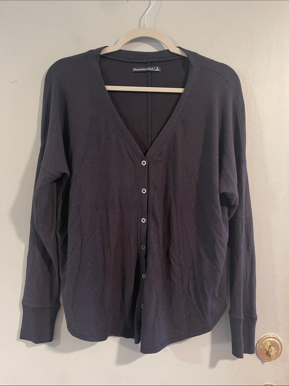 Abercrombie & Fitch Navy V-Neck Button Cardigan Size S